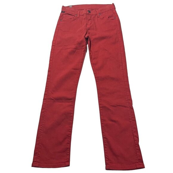 Citizens of Humanity Women Red Wash Denim Jeans Sz 24 x28 USA Made Stretch NWOT - Picture 1 of 16